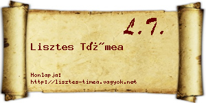 Lisztes Tímea névjegykártya